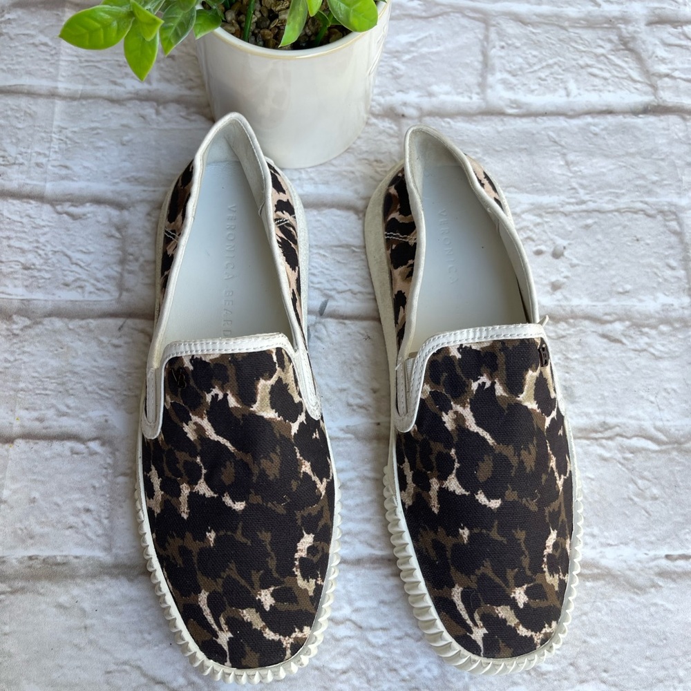 Veronica Beard Panelle Leopard Animal Print Canvas Sl… Gem